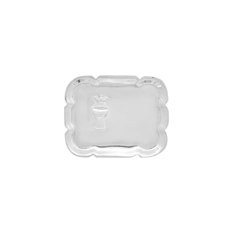 Charola con caliz para bolo en baño de plata