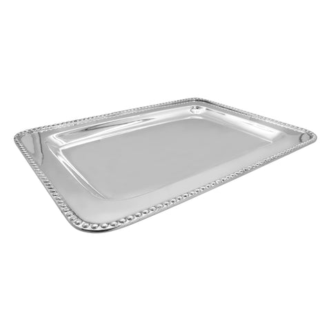 Charola orilla con casquilla en baño de plata