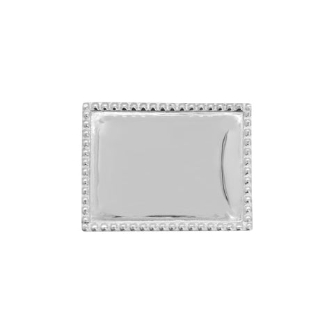 Caja lisa con filo de casquilla en baño de plata