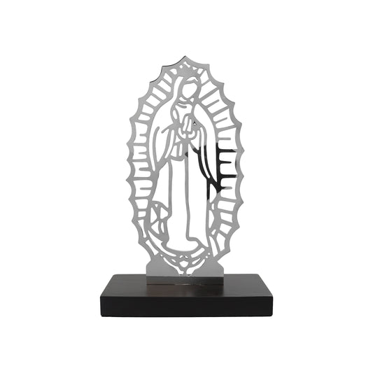 Silueta de la Virgen de Guadalupe en baño de plata
