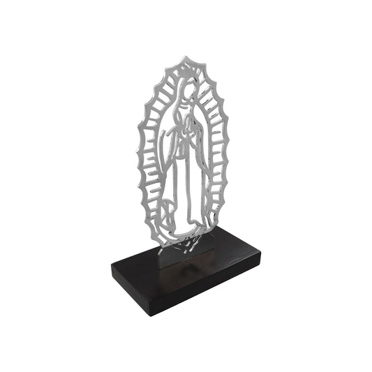 Silueta de la Virgen de Guadalupe en baño de plata