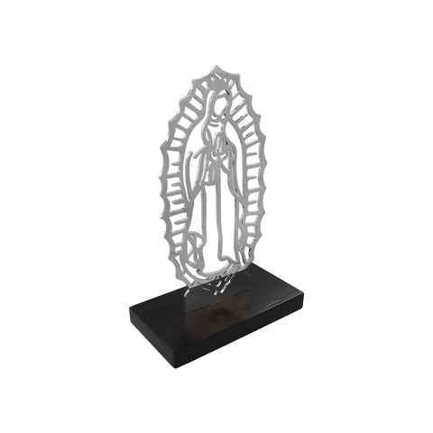 Silueta de la Virgen de Guadalupe en baño de plata