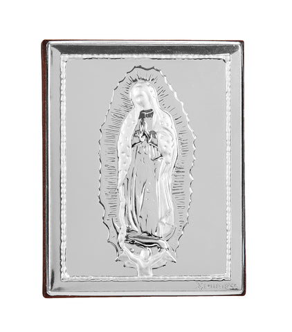 Icono Virgen de Guadalupe en baño de plata