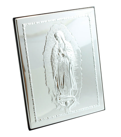 Icono Virgen de Guadalupe en baño de plata