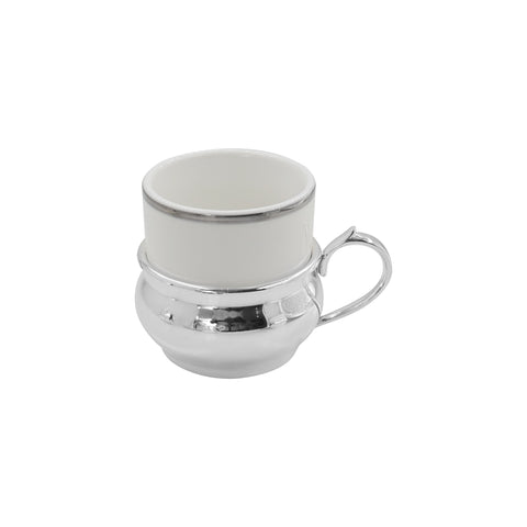 Set cafetera acabado liso en baño de plata