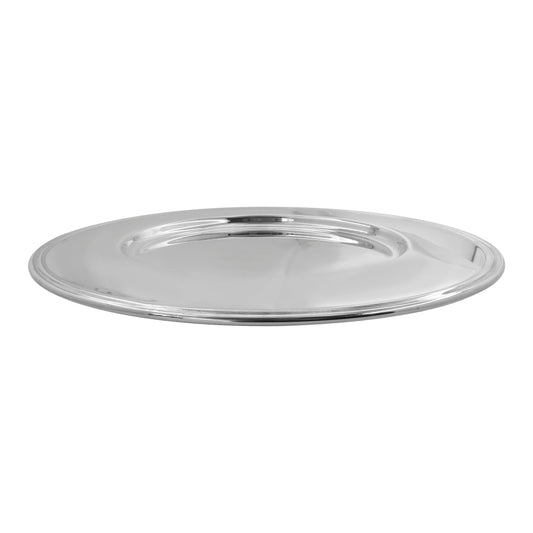 Charola circular lisa plateada