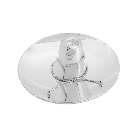 Sombrero de charro coleccionable liso en baño de plata (mediano)