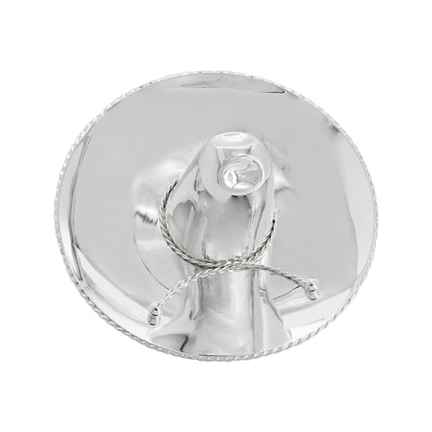 Sombrero de charro coleccionable liso en baño de plata (mediano)