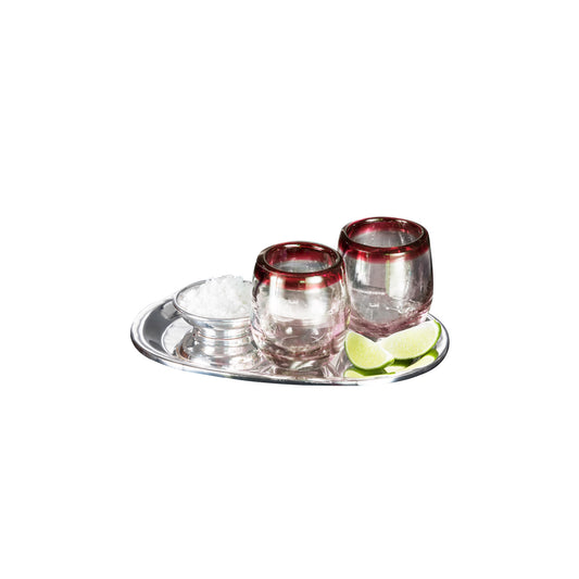 Juego tequilero en baño de plata