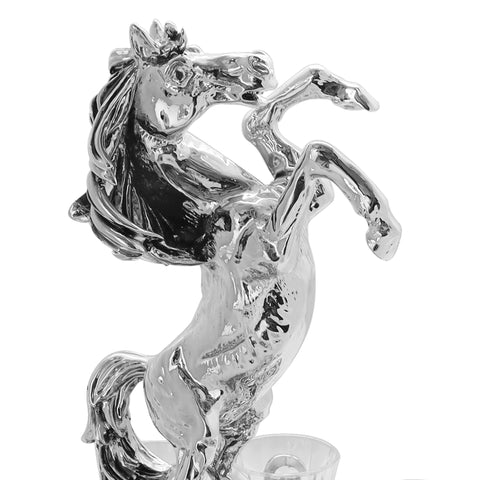 Juego tequilero de caballo en baño de plata