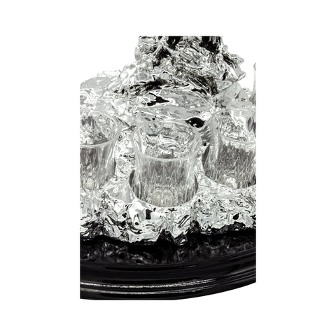 Juego tequilero de águila en baño de plata