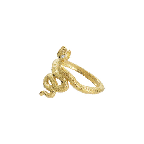 Anillo Serpiente oro 14k con diamantes