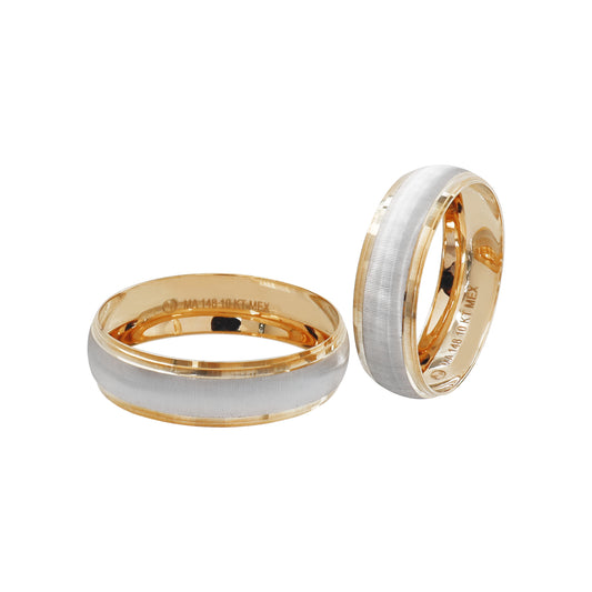Anillos de matrimonio en oro de 10k Esmerilado 2 colores