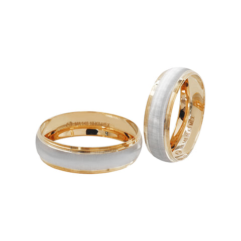 Anillos de matrimonio en oro de 10k Esmerilado 2 colores