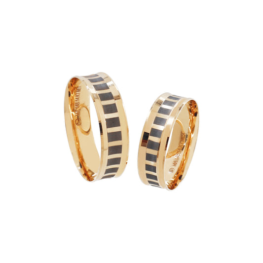 Argollas de matrimonio Cóncavo cuadro en oro de 14K