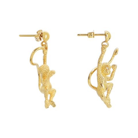 Aretes Chango oro 14k con diamantes