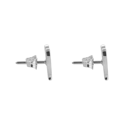 Aretes corazón dispar en plata de ley