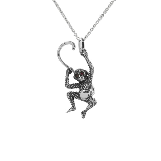 Collar chango mini oxidado en plata de ley .925