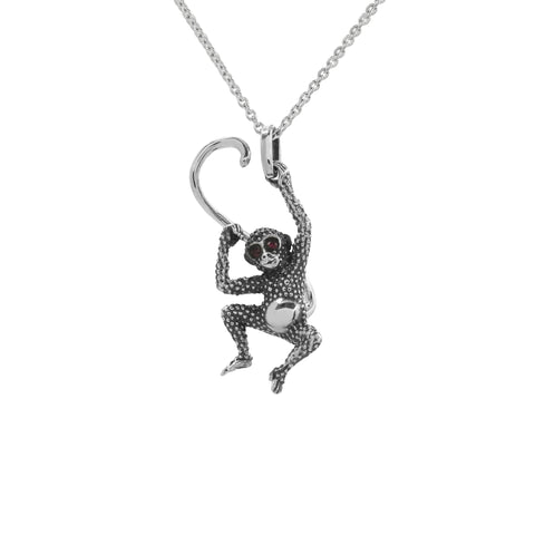 Collar chango mini oxidado en plata de ley .925