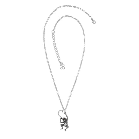 Collar chango mini oxidado en plata de ley .925