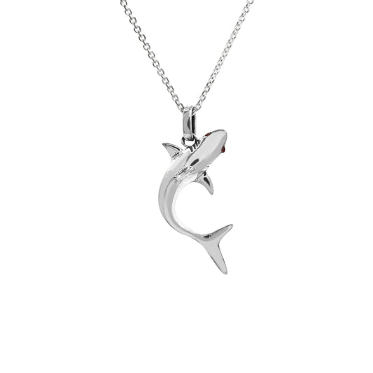 Collar Tiburon mini oxidado en plata de ley .925