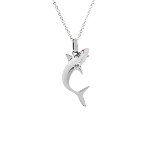 Collar Tiburon mini oxidado en plata de ley .925