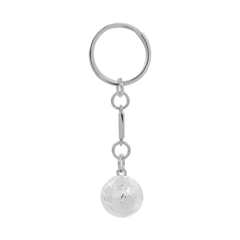Llavero balón blanco en plata de ley .925