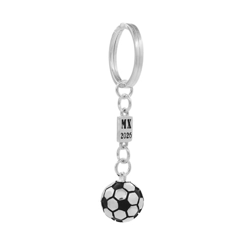 Llavero balón negro en plata de ley .925