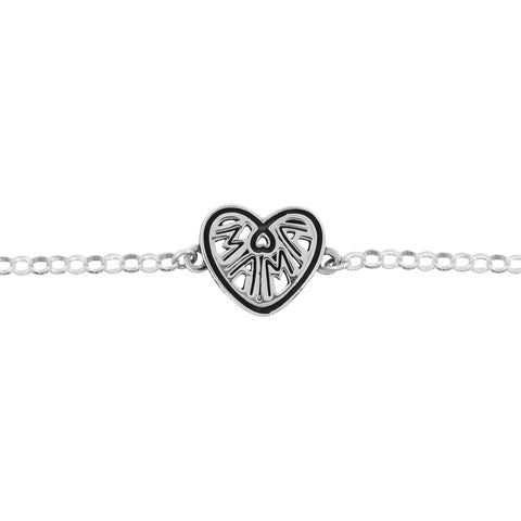 Pulsera mamá en plata de ley
